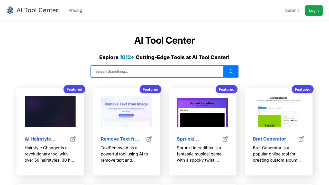 AI Tool Center 网站截图
