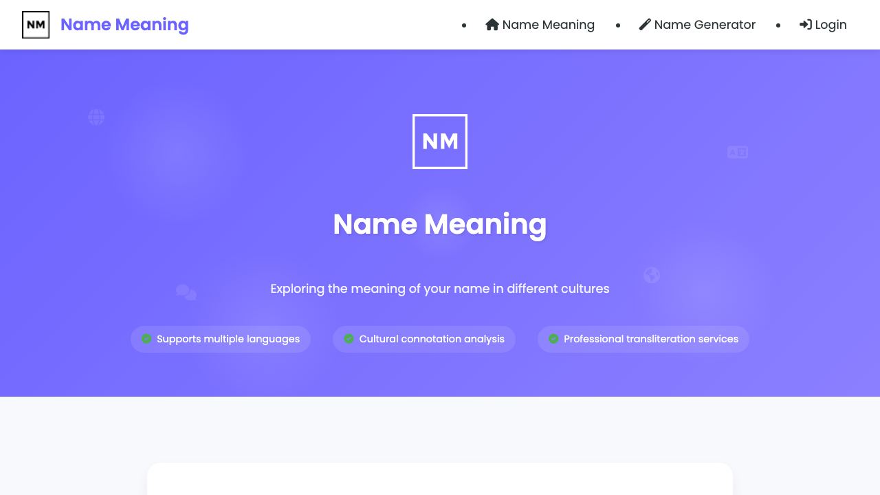 Name Meaning website screenshot