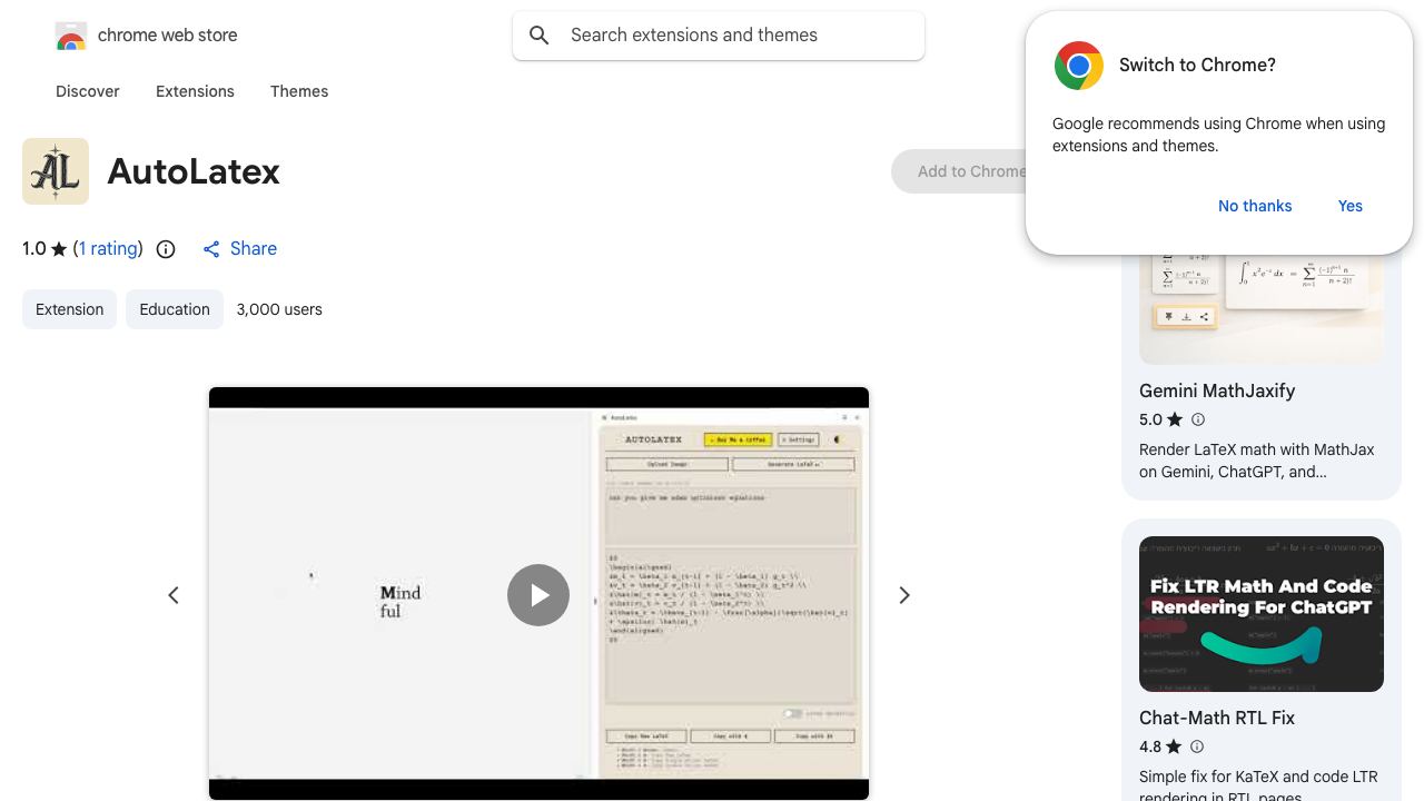 AutoLatex website screenshot