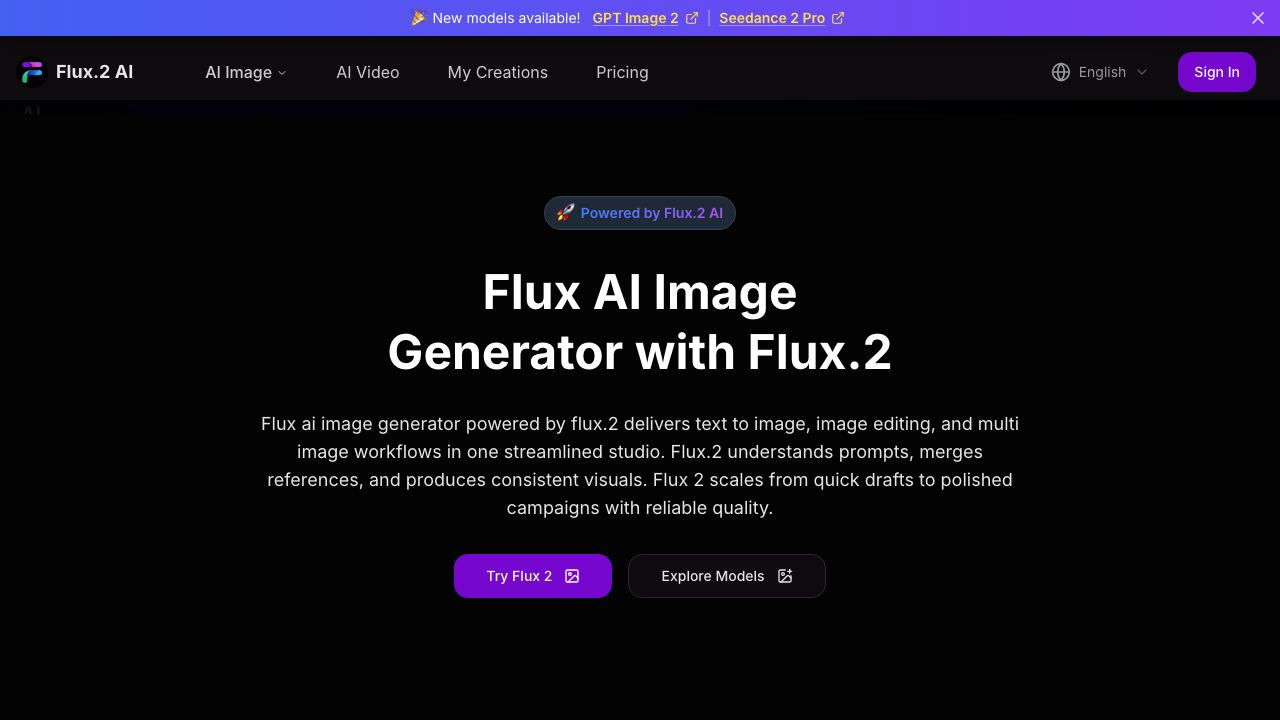 Flux 2 AI 网站截图