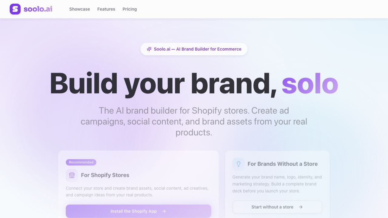 Soolo AI 网站截图