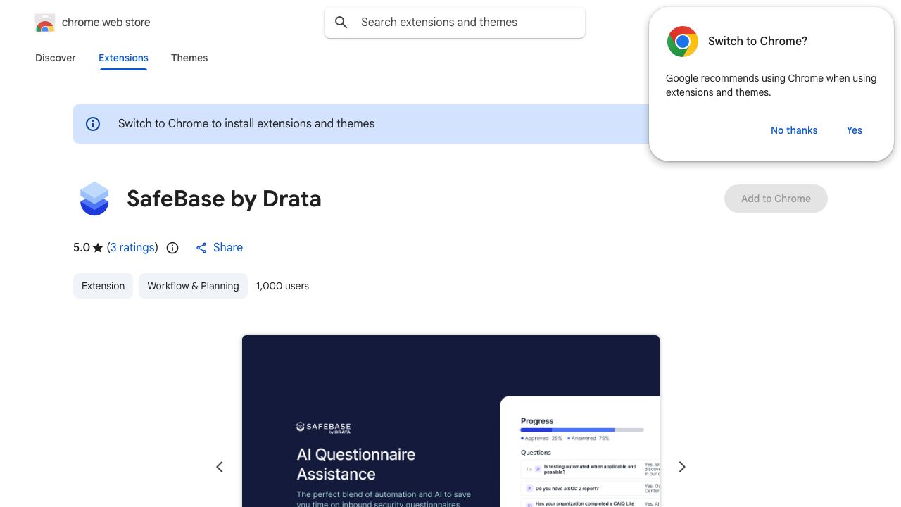 SafeBase - Security Questionnaire Plugin 网站截图