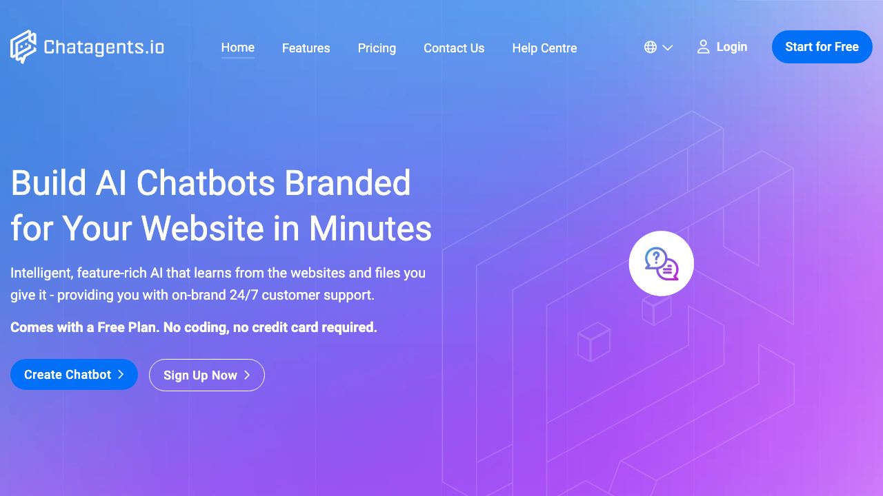 Chat Agents website screenshot