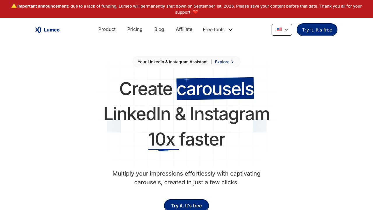 Lumeo website screenshot