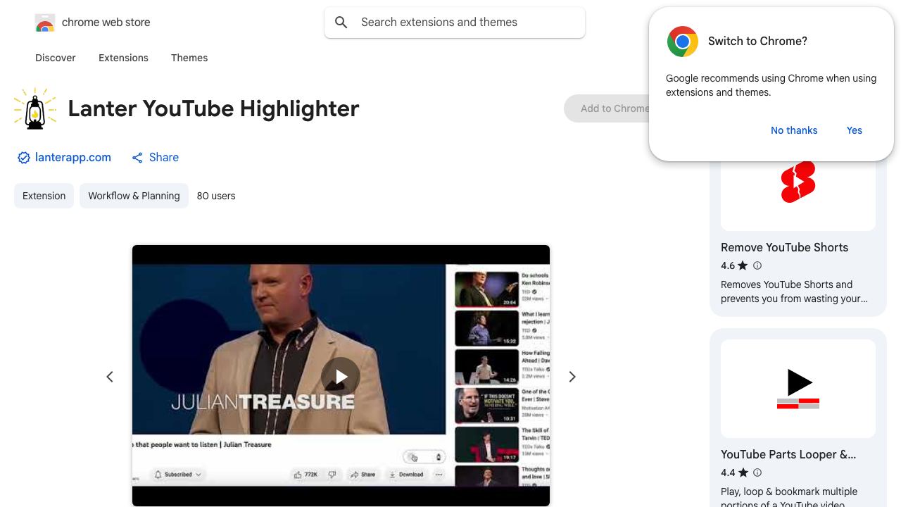 Lanter: YouTube Highlighter 网站截图