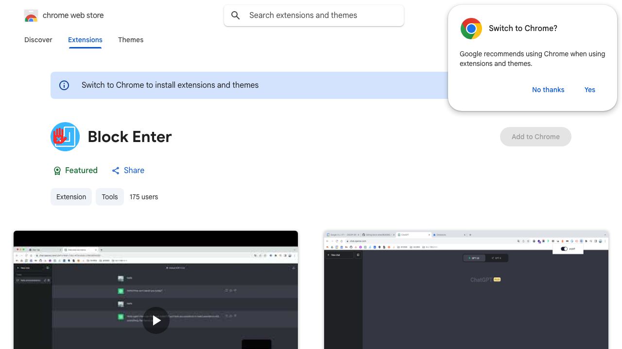 Block Enter website screenshot