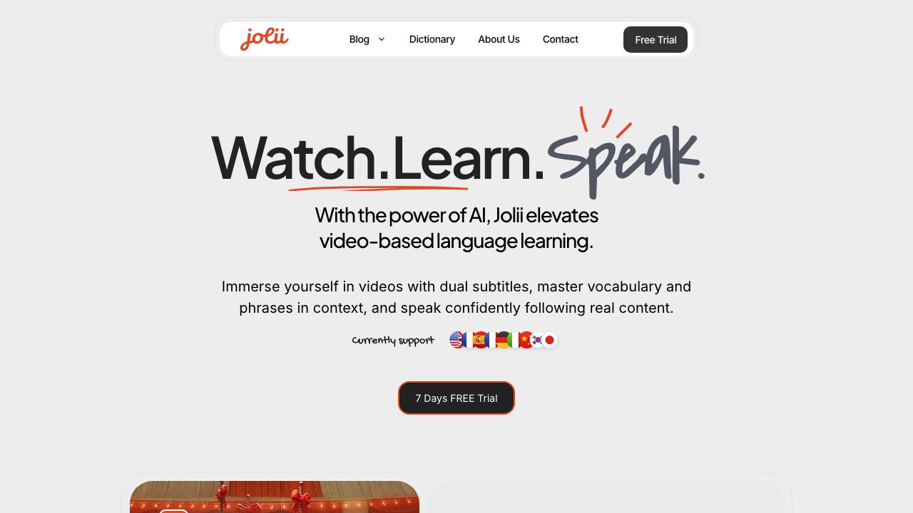 Jolii AI website screenshot