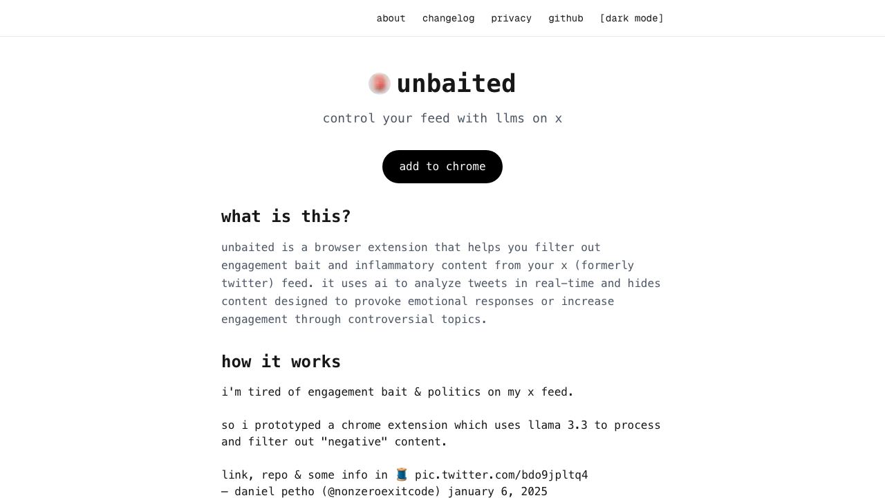 Unbaited 网站截图
