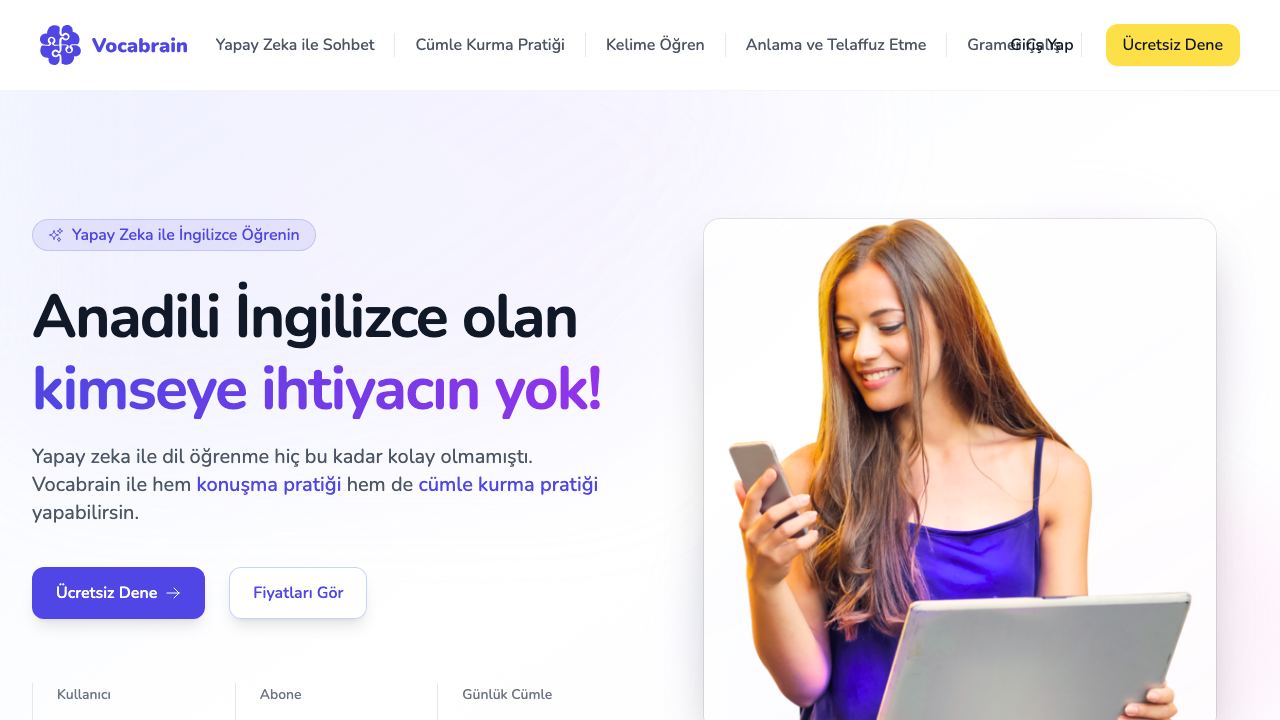 Vocabrain 网站截图