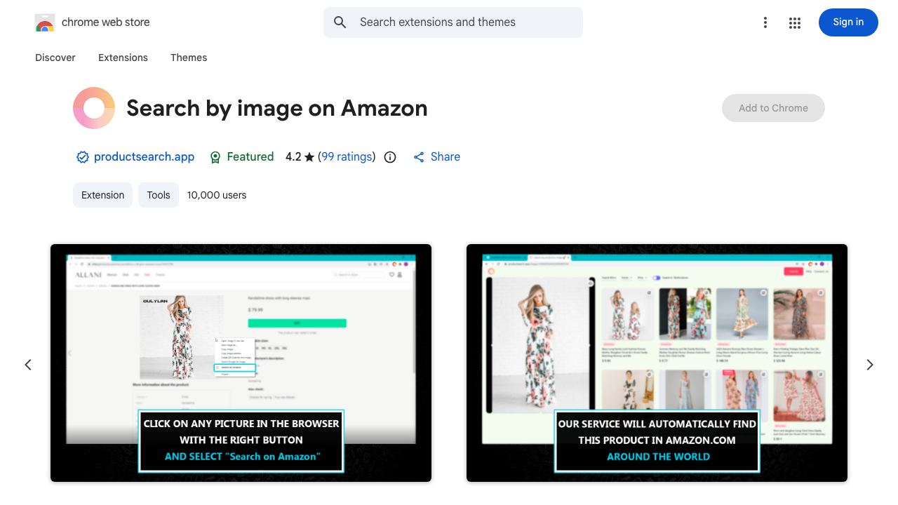 Search by image on Amazon 网站截图