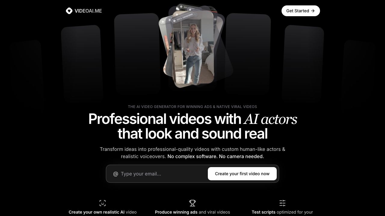 VIDEO AI ME 网站截图