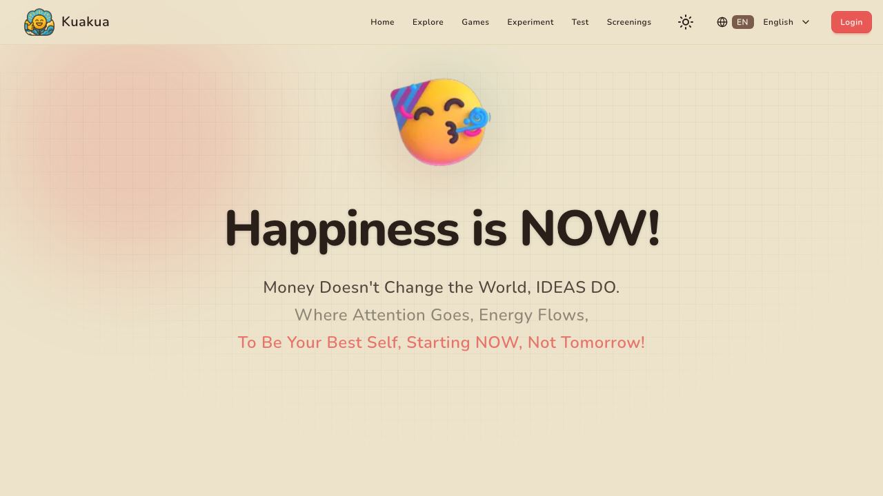 Kuakua - Psychology & AI Tools for Well-Being website screenshot