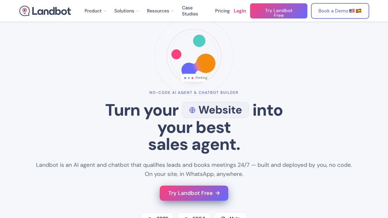 Landbot AI 网站截图