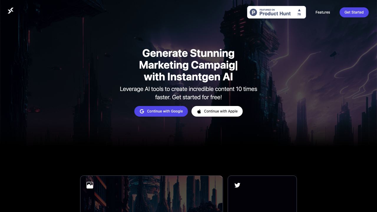 Instantgen AI 网站截图