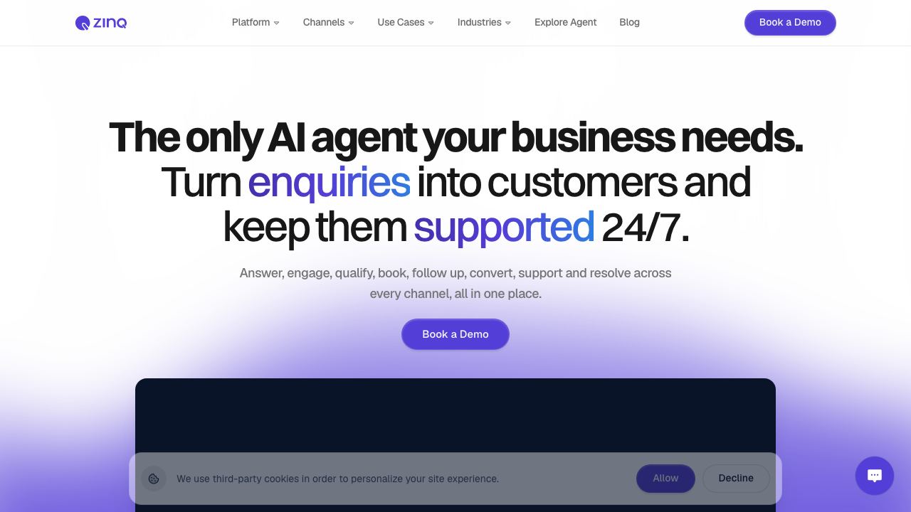 ZINQ AI 网站截图