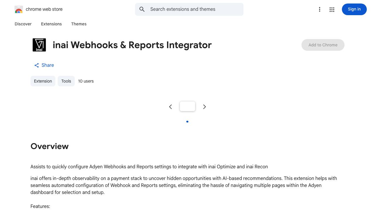inai Webhooks & Reports Integrator 网站截图