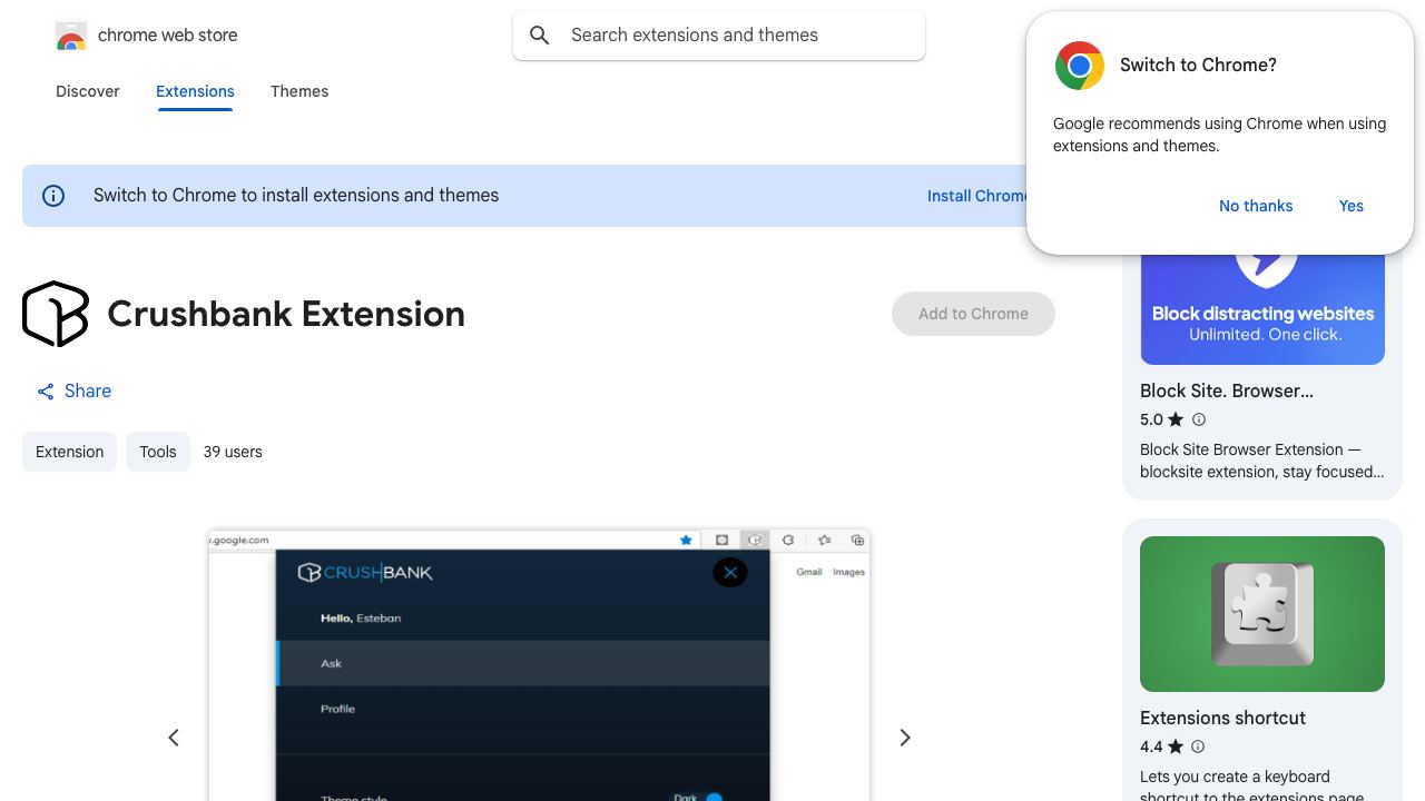 Crushbank Extension 网站截图