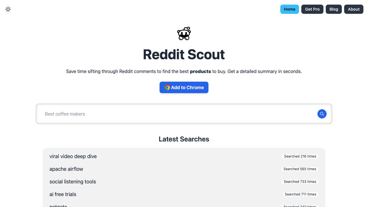 Reddit Scout website screenshot