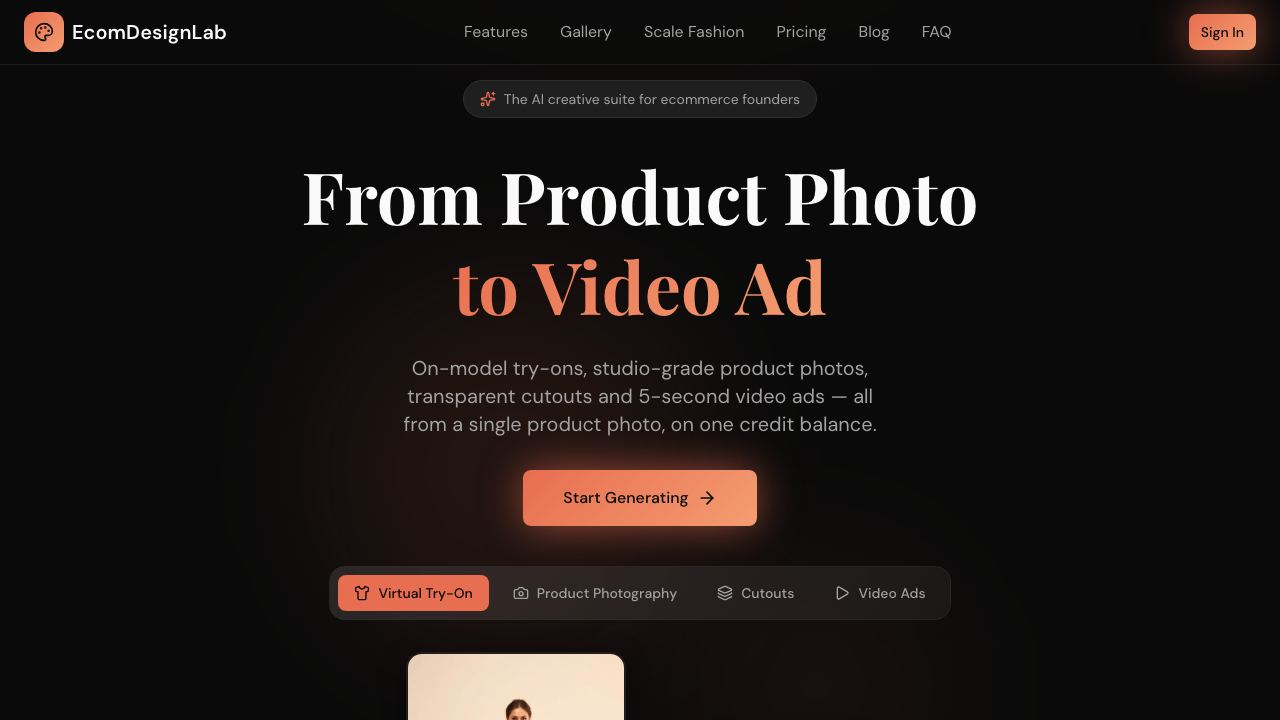 Ecom Design Lab 网站截图