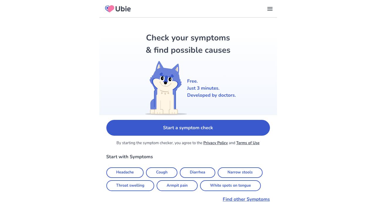 Ubie 网站截图