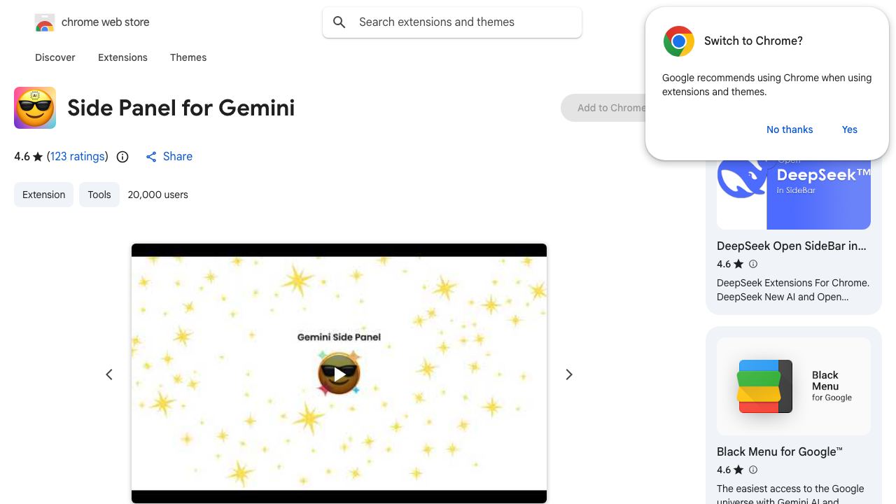 Gemini AI Side Panel 网站截图