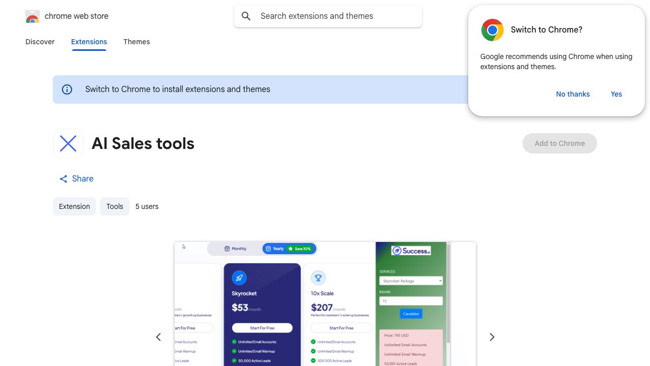 AI Sales tools 网站截图