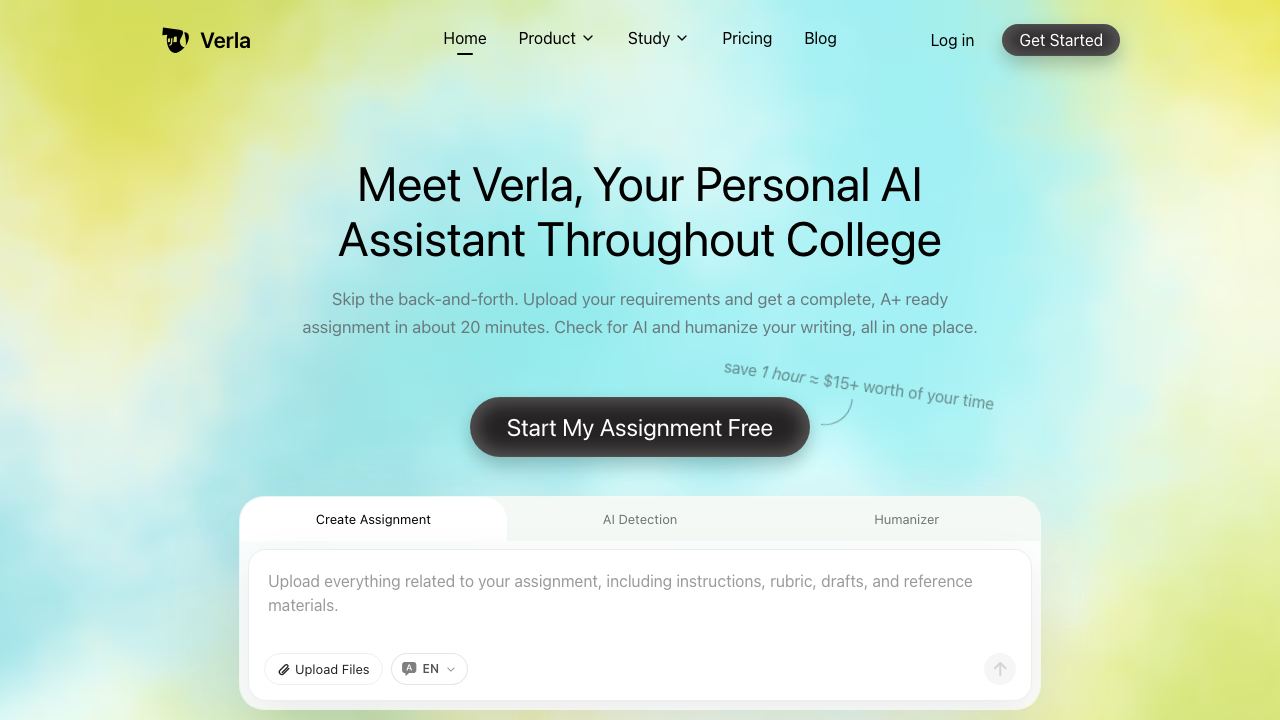 Verla AI website screenshot