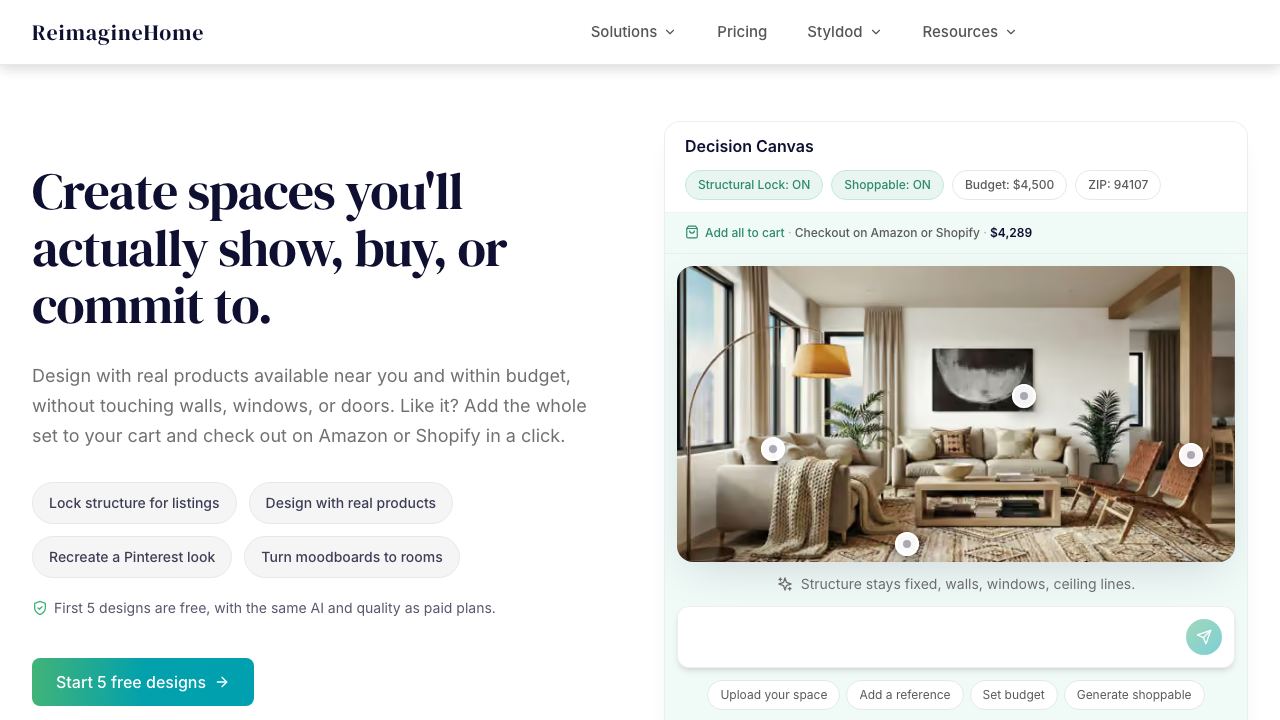REimagine Home website screenshot