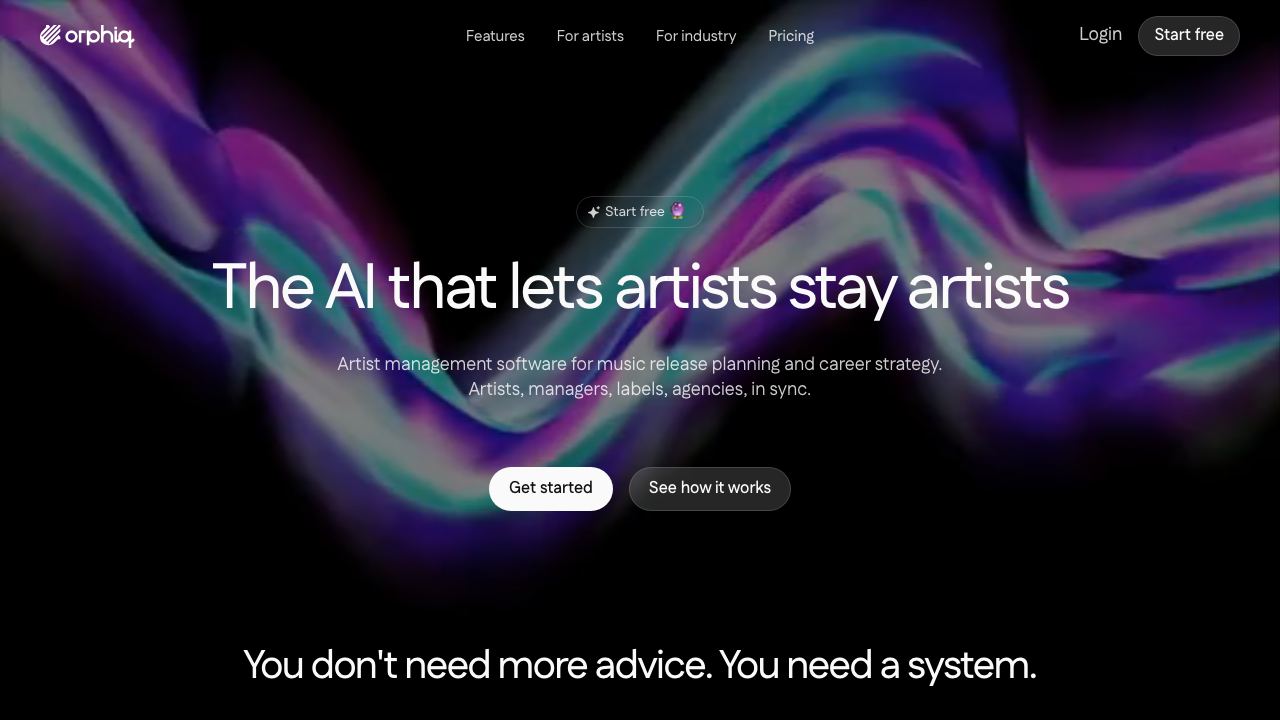 Orphiq website screenshot