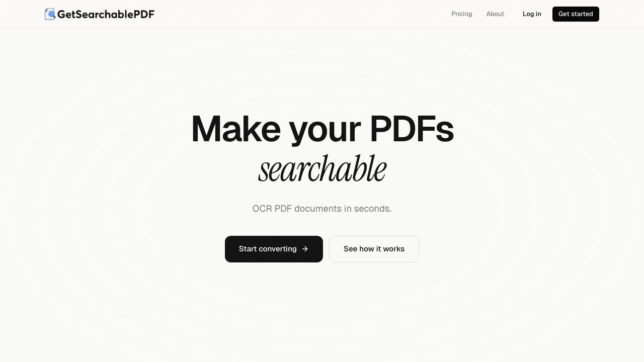 GetSearchablePDF 网站截图