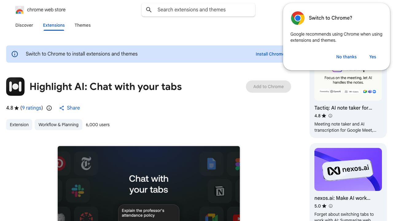 Highlight AI companion 网站截图