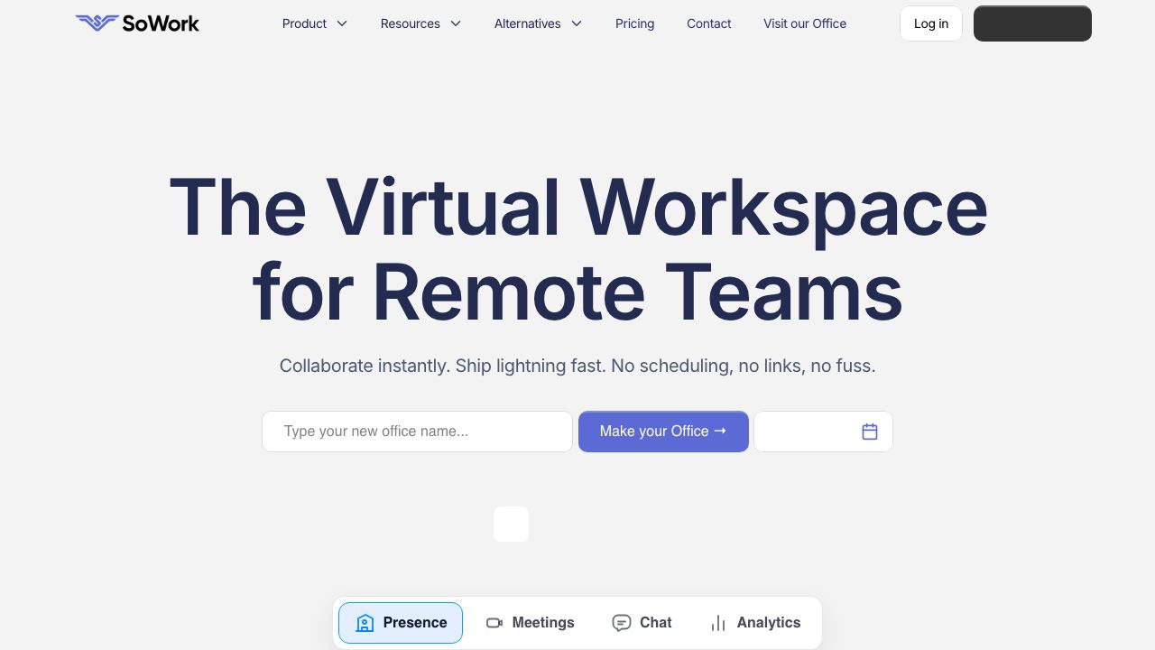 SoWork website screenshot