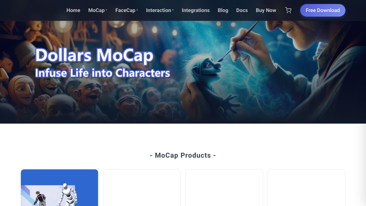 Dollars MoCap 网站截图