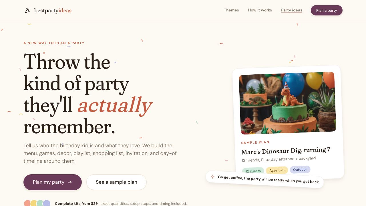 Partykit website screenshot