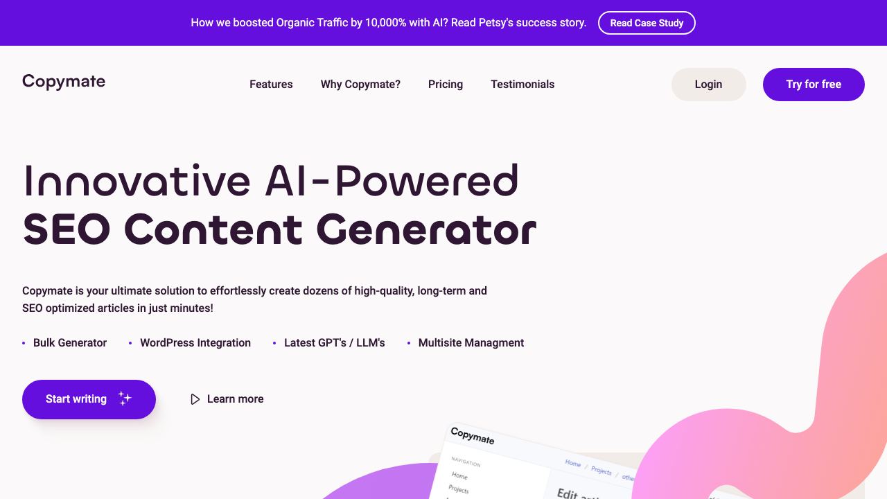Copymate website screenshot