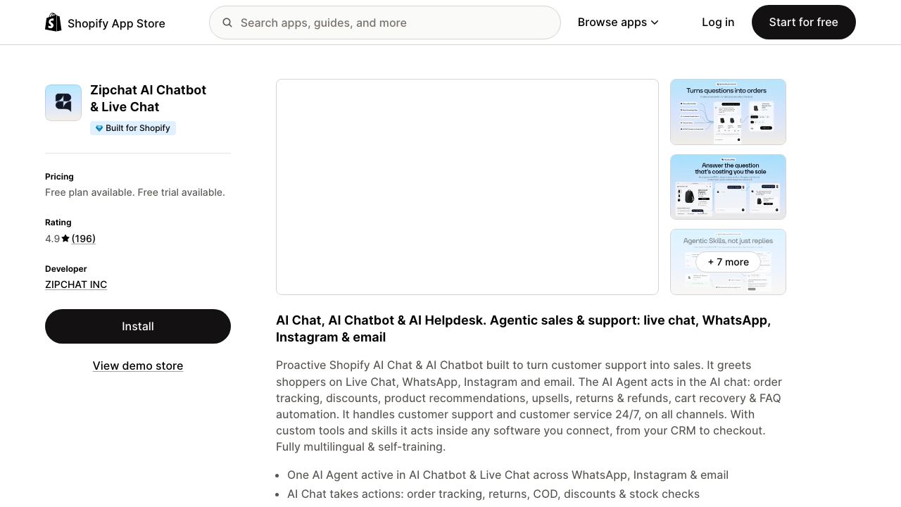 ZipChat AI 网站截图