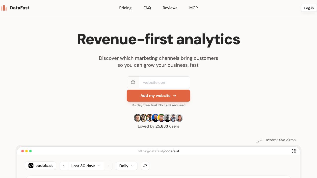 DataFast website screenshot