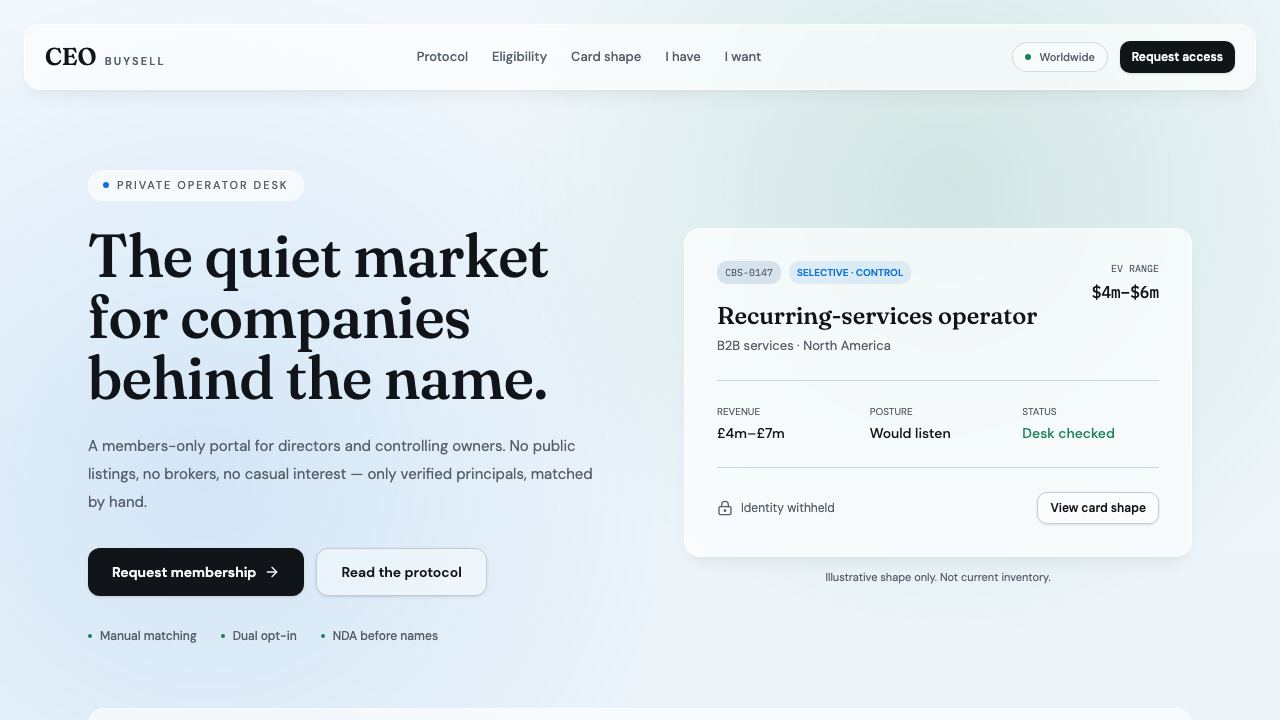 CEOBuySell.com 网站截图