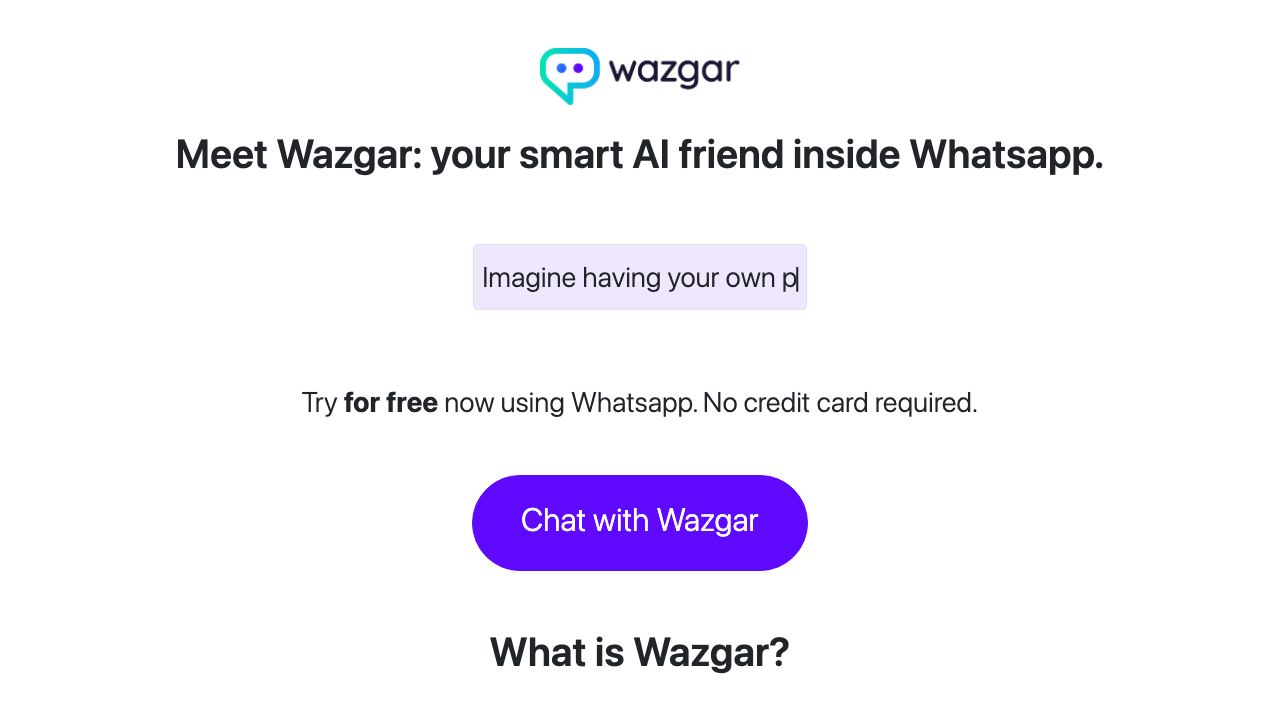 Wazgar - ChatGPT in Whatsapp 网站截图