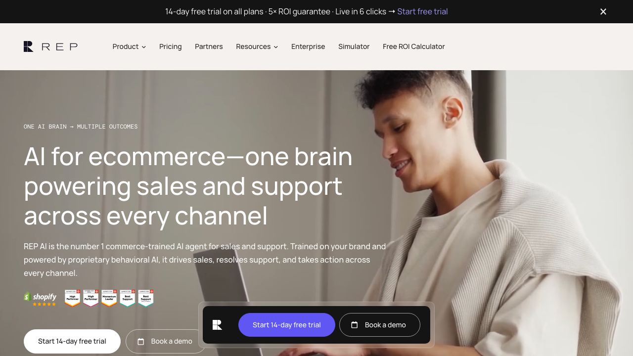 Rep AI: Sales Concierge for eCommerce website screenshot