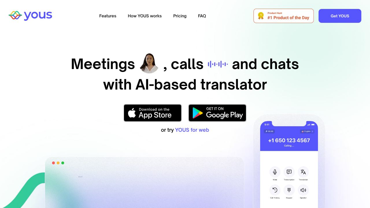 YOUS website screenshot