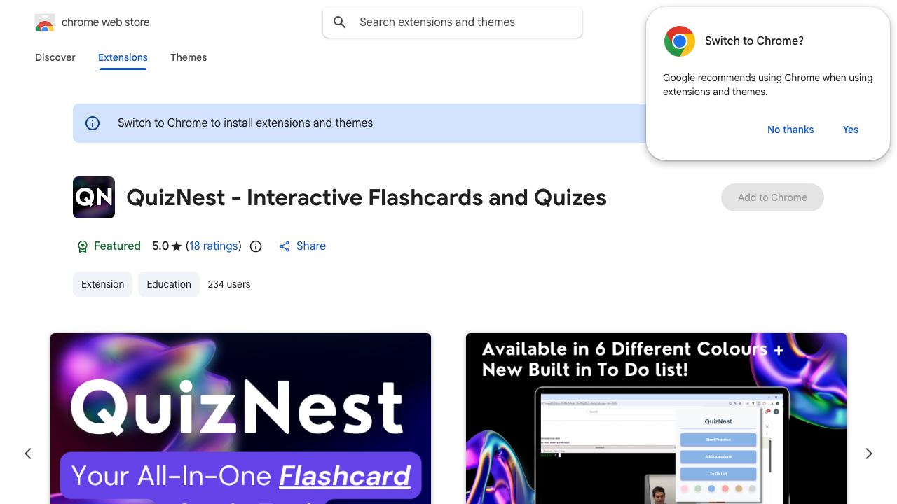 QuizNest website screenshot