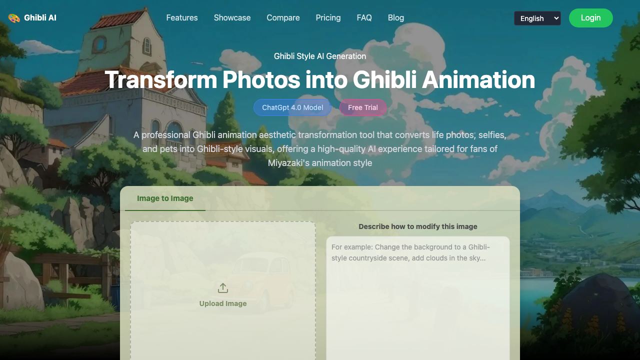 Ghibli Style Image Generator 网站截图
