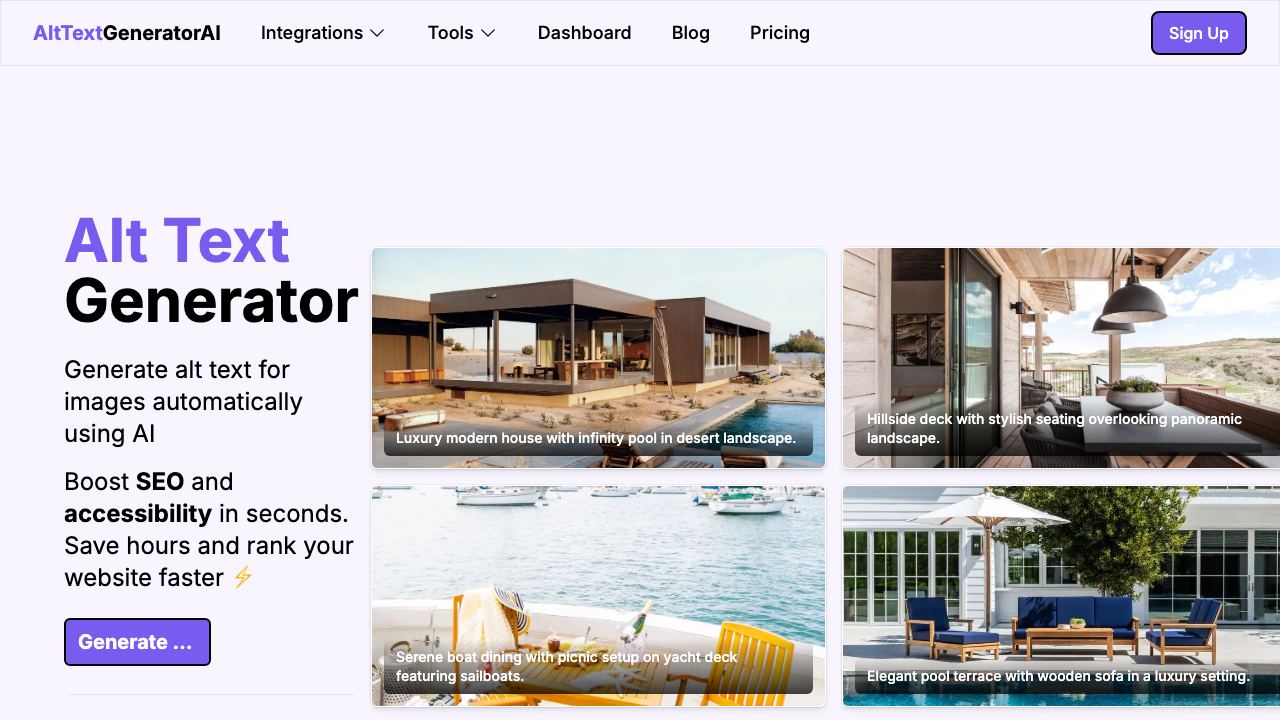 Alt Text AI Generator website screenshot