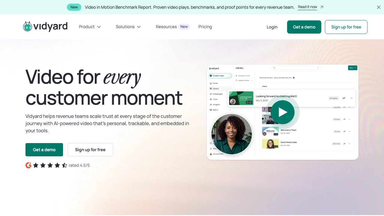 Vidyard - Video Tools for Virtual Sales and Marketing Teams 网站截图