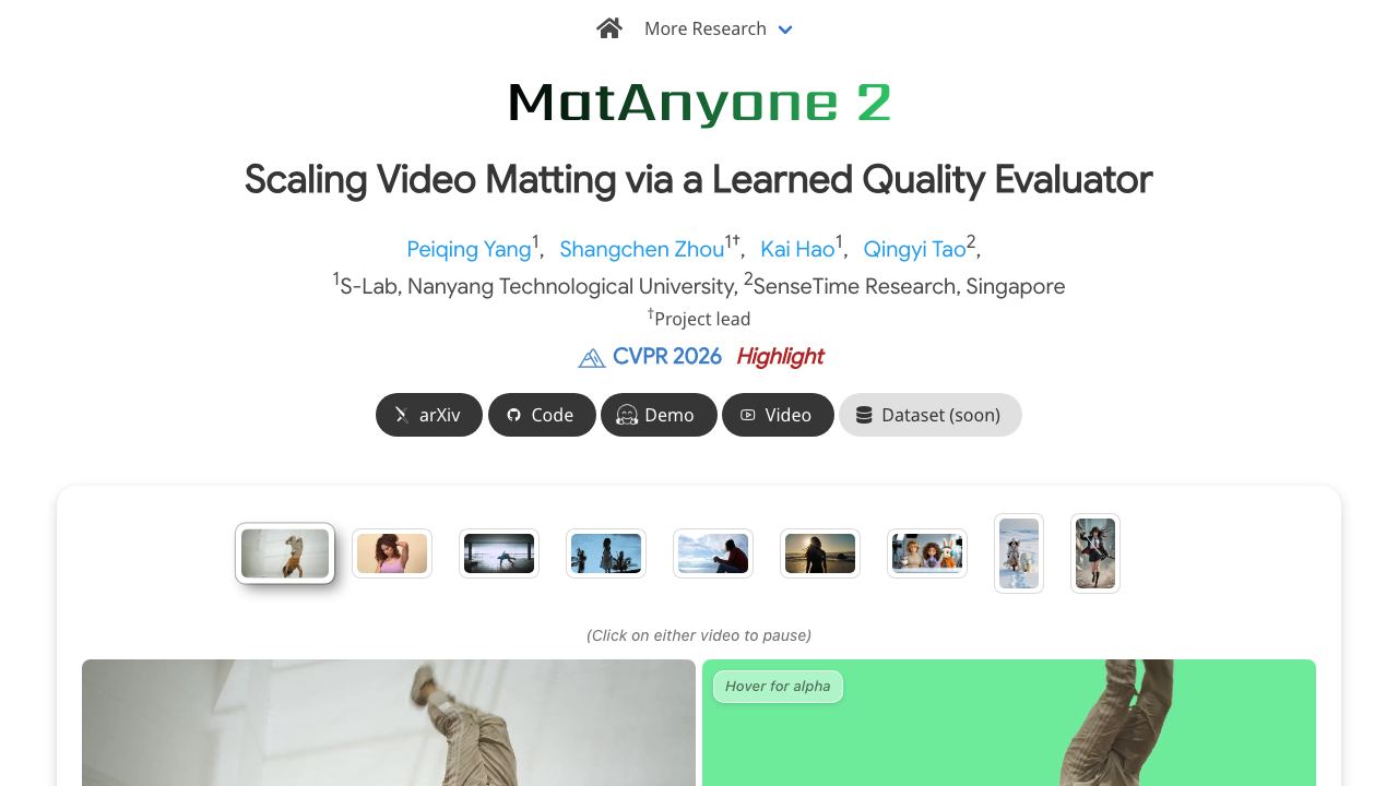 MatAnyone 2 网站截图
