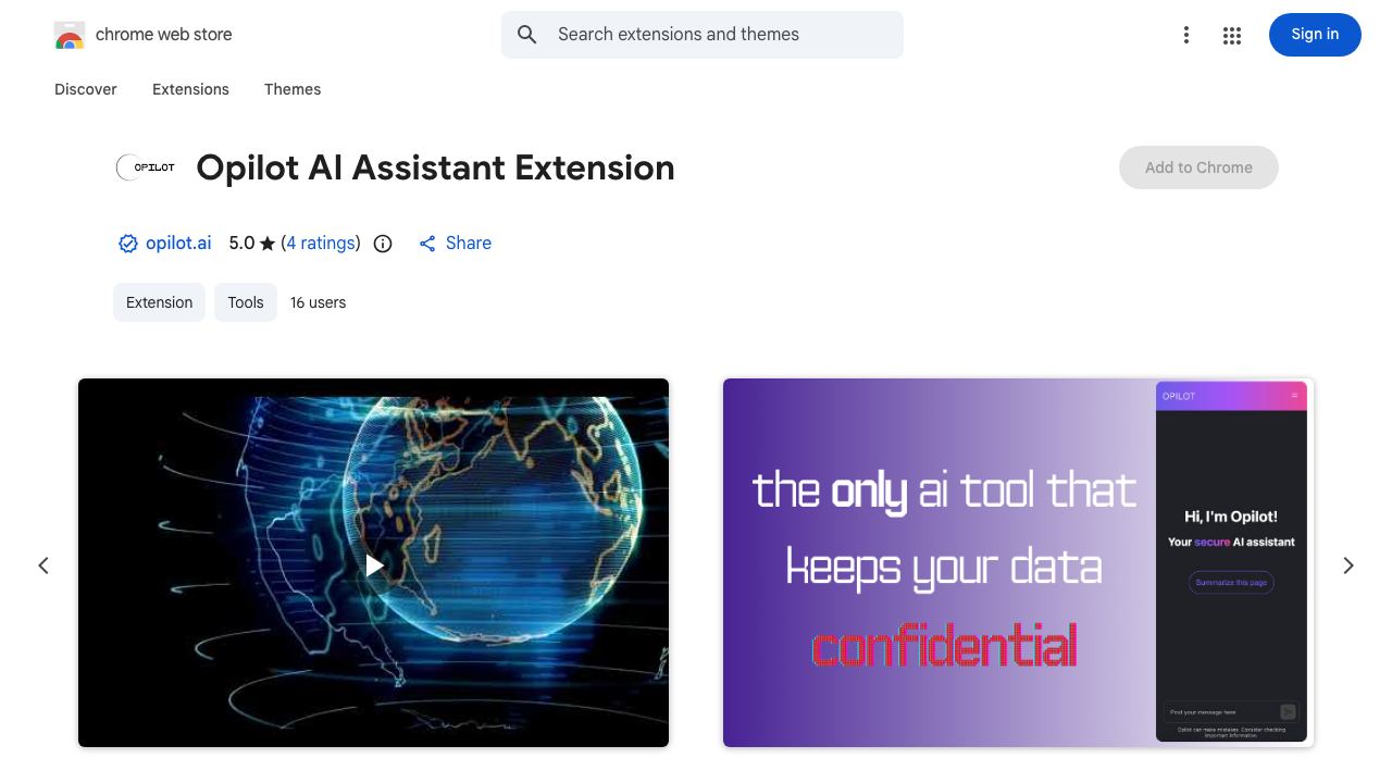 Opilot AI Assistant Extension 网站截图