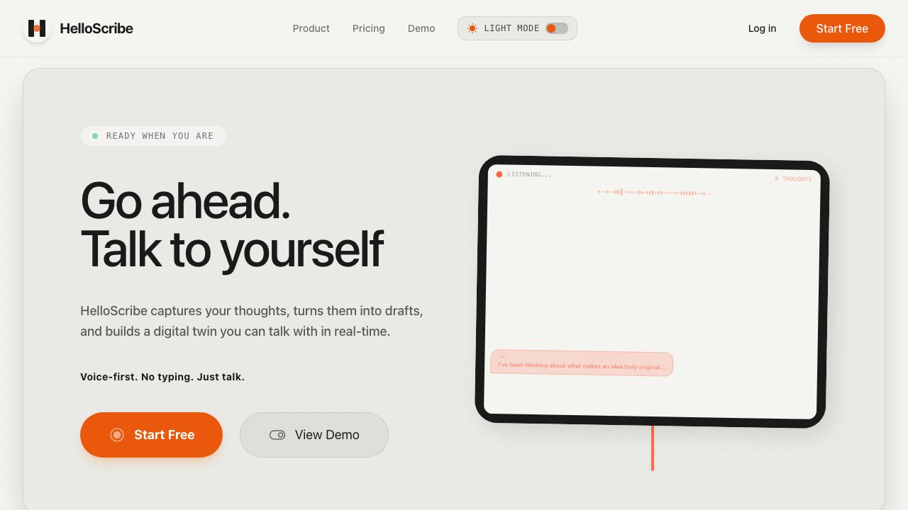 HelloScribe 网站截图