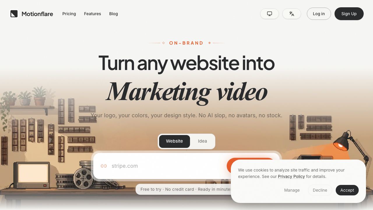 Motionflare website screenshot