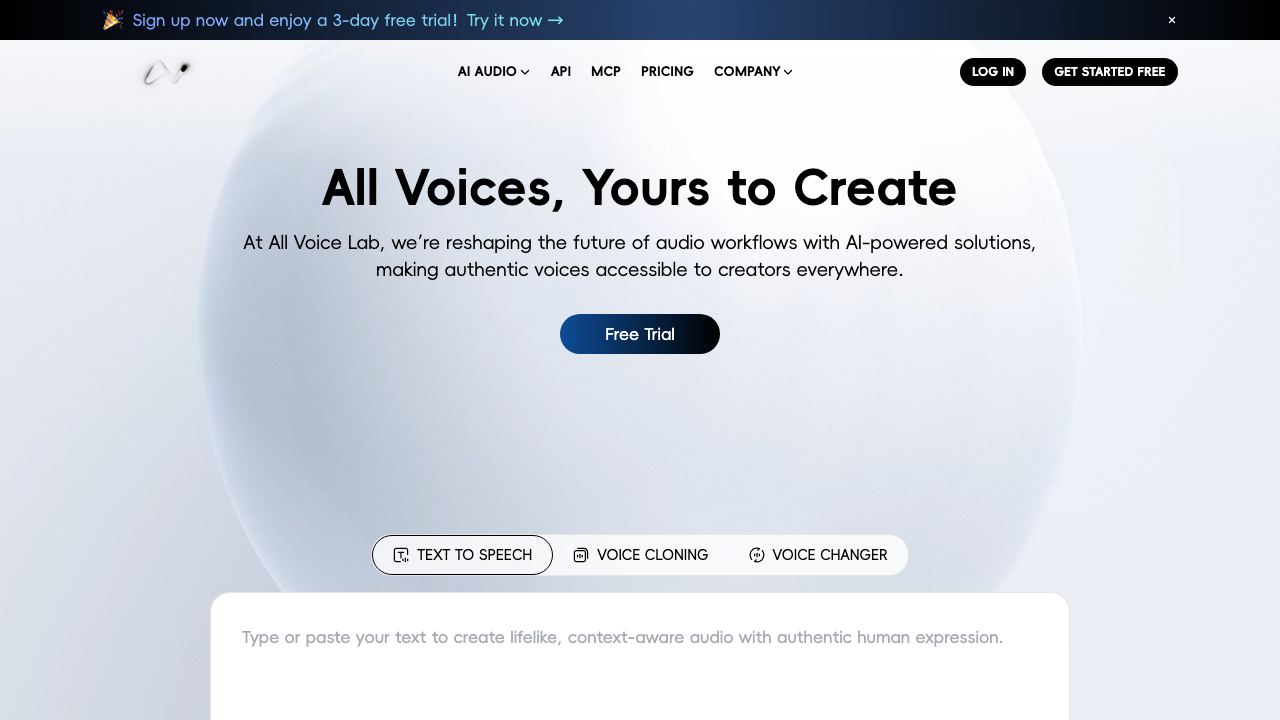 All Voice Lab 网站截图